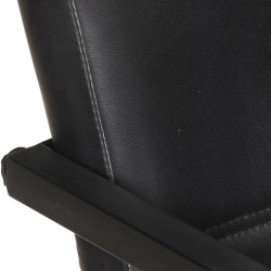 Chaises à manger cantilever lot de 2 noir cuir véritable 