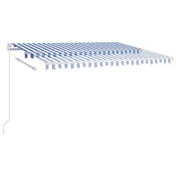 Auvent manuel rétractable 450x350 cm Bleu et blanc 