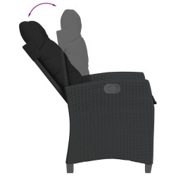 Ensemble à manger de jardin avec coussins 3 pcs Noir 