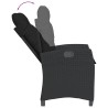 Ensemble à manger de jardin avec coussins 3 pcs Noir 