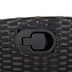 Ensemble à manger de jardin avec coussins 3 pcs Noir 