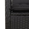 Ensemble à manger de jardin avec coussins 3 pcs Noir 