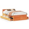 Cadre de lit sans matelas avec tête de lit brun cire 135x190 cm 