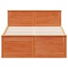 Cadre de lit sans matelas avec tête de lit brun cire 135x190 cm 