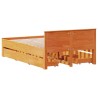 Cadre de lit sans matelas avec tête de lit brun cire 135x190 cm 