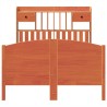 Lit bibliothèque sans matelas cire marron 120x190cm pin massif 