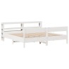 Cadre de lit sans matelas blanc 180x200 cm bois massif de pin 