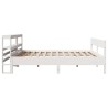 Cadre de lit sans matelas blanc 180x200 cm bois massif de pin 