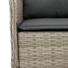 Ensemble à manger de jardin 3pcs coussins gris clair poly rotin 