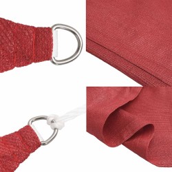Voile d'ombrage 160 g/m² Rouge 4x5x6,8 m PEHD 