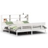 Lit bibliothèque sans matelas blanc 180x200 cm bois pin massif 