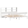 Lit bibliothèque sans matelas blanc 180x200 cm bois pin massif 