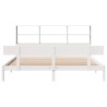 Lit bibliothèque sans matelas blanc 180x200 cm bois pin massif 