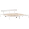 Lit bibliothèque sans matelas blanc 180x200 cm bois pin massif 