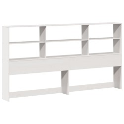 Lit bibliothèque sans matelas blanc 180x200 cm bois pin massif 