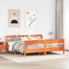 Cadre de lit sans matelas cire marron 200x200cm bois pin massif 