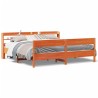 Cadre de lit sans matelas cire marron 200x200cm bois pin massif 