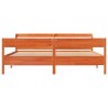Cadre de lit sans matelas cire marron 200x200cm bois pin massif 