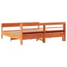 Cadre de lit sans matelas cire marron 200x200cm bois pin massif 