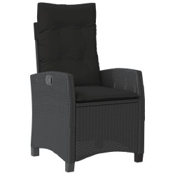 Ensemble à manger de jardin avec coussins 3 pcs Noir 