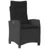 Ensemble à manger de jardin avec coussins 3 pcs Noir 