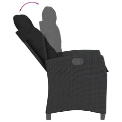 Ensemble à manger de jardin avec coussins 3 pcs Noir 