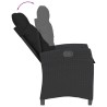 Ensemble à manger de jardin avec coussins 3 pcs Noir 