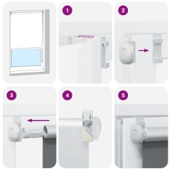 Store enrouleur occultant blanc cassé 45x230cm largeur du tissu 