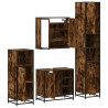 Ensemble meubles salle de bain 4 pcs chêne fumé bois ingénierie 