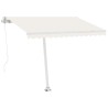 Auvent manuel rétractable avec LED 350x250 cm Crème 