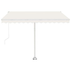 Auvent manuel rétractable avec LED 350x250 cm Crème 