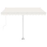 Auvent manuel rétractable avec LED 350x250 cm Crème 