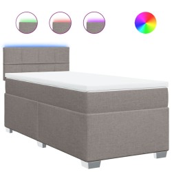 Sommier à lattes de lit avec matelas Taupe 90x190 cm Tissu 