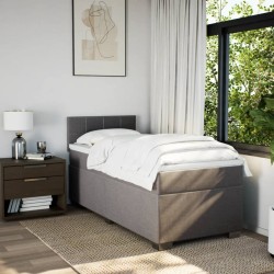Sommier à lattes de lit avec matelas Taupe 90x190 cm Tissu 