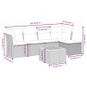Salon de jardin avec coussins 6 pcs beige résine tressée 