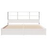 Lit bibliothèque sans matelas blanc 200x200 cm bois pin massif 