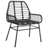 Ensemble à manger de jardin 5 pcs noir résine tressée verre 