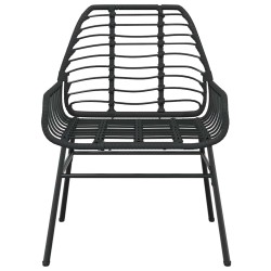 Ensemble à manger de jardin 5 pcs noir résine tressée verre 