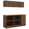 Armoires de garage 6 pcs chêne marron bois d'ingénierie 