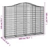Paniers à gabions arqués 3 pcs 200x30x140/160 cm Fer galvanisé 