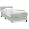 Sommier à lattes de lit et matelas gris clair 80x210 cm velours 