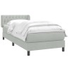 Sommier à lattes de lit et matelas gris clair 80x210 cm velours 