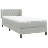 Sommier à lattes de lit et matelas gris clair 80x210 cm velours 