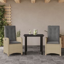 Ensemble à manger de jardin et coussins 3 pcs mélange beige 