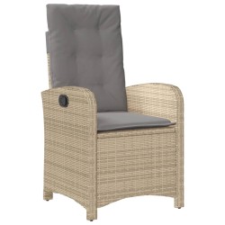 Ensemble à manger de jardin et coussins 3 pcs mélange beige 