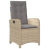 Ensemble à manger de jardin et coussins 3 pcs mélange beige 