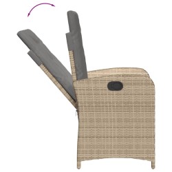 Ensemble à manger de jardin et coussins 3 pcs mélange beige 