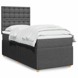 Sommier à lattes de lit avec matelas Gris foncé 80x200 cm Tissu 
