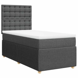 Sommier à lattes de lit avec matelas Gris foncé 80x200 cm Tissu 