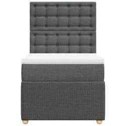 Sommier à lattes de lit avec matelas Gris foncé 80x200 cm Tissu 